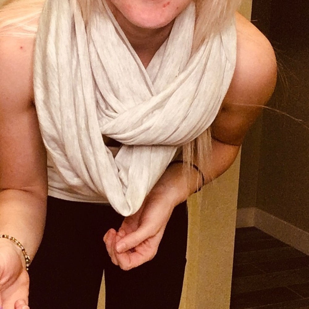 White Tan infinity scarf